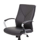 Roe Executive Swivel Chair | High Back Black Faux Leather | Chrome Metal BM340748