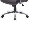 Roe Executive Swivel Chair | High Back Black Faux Leather | Chrome Metal BM340748