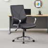 Roe Executive Swivel Chair | High Back Black Faux Leather | Chrome Metal