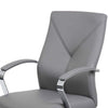 Roe Executive Swivel Chair | High Back Gray Faux Leather | Chrome Metal BM340749