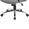 Roe Executive Swivel Chair | High Back Gray Faux Leather | Chrome Metal BM340749