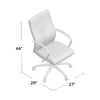Roe Executive Swivel Chair | High Back Gray Faux Leather | Chrome Metal BM340749