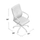Roe Executive Swivel Chair | High Back Gray Faux Leather | Chrome Metal BM340749