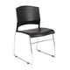 Reception Stackable Guest Chair | Black Open Back | Chrome Sled Base BM340752