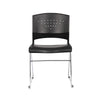 Reception Stackable Guest Chair | Black Open Back | Chrome Sled Base BM340752