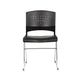 Reception Stackable Guest Chair | Black Open Back | Chrome Sled Base BM340752