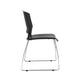 Reception Stackable Guest Chair | Black Open Back | Chrome Sled Base BM340752
