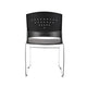Reception Stackable Guest Chair | Black Open Back | Chrome Sled Base BM340752