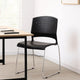 Reception Stackable Guest Chair | Black Open Back | Chrome Sled Base BM340752