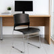 Reception Stackable Guest Chair | Black Open Back | Chrome Sled Base BM340752