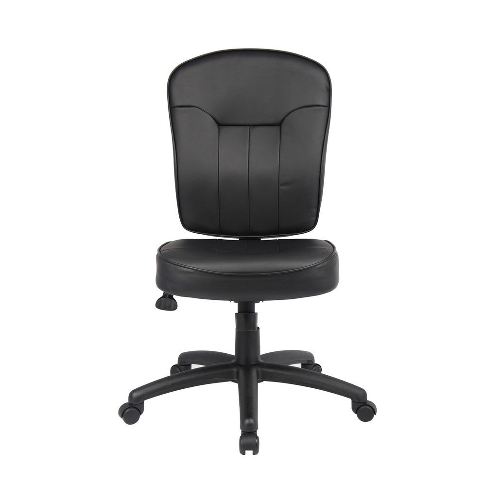 Sera Modern Task Chair | Mid Back Black LeatherPlus | Large Cushions BM340753