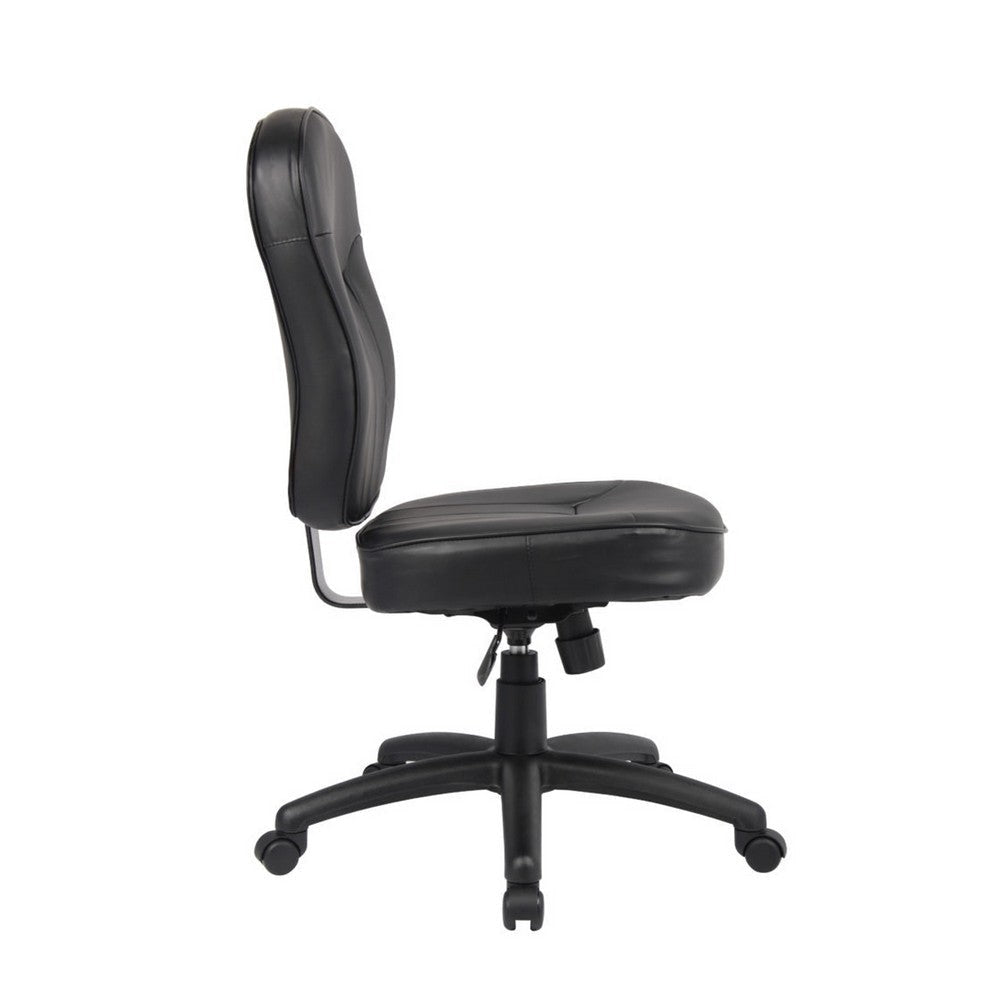 Sera Modern Task Chair | Mid Back Black LeatherPlus | Large Cushions BM340753