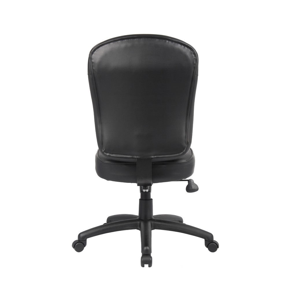 Sera Modern Task Chair | Mid Back Black LeatherPlus | Large Cushions BM340753
