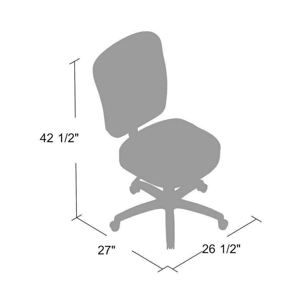 Sera Modern Task Chair | Mid Back Black LeatherPlus | Large Cushions BM340753