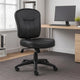 Sera Modern Task Chair | Mid Back Black LeatherPlus | Large Cushions BM340753