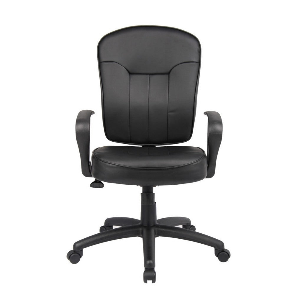 Sera Executive Office Task Chair | Loop Arms | Mid Back Black LeatherPlus BM340754