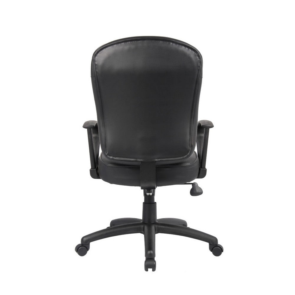 Sera Executive Office Task Chair | Loop Arms | Mid Back Black LeatherPlus BM340754
