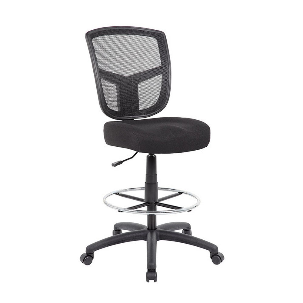 Mea Drafting Stool Chair | Adjustable Height | Black Mesh | Chrome Footring BM340755