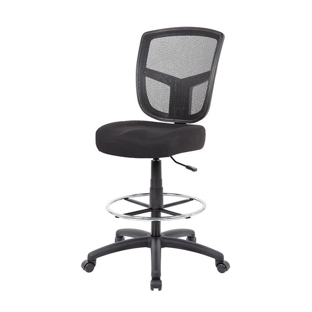 Mea Drafting Stool Chair | Adjustable Height | Black Mesh | Chrome Footring BM340755