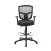Mea Drafting Stool Chair | Adjustable Arms | Black Mesh | Chrome Footring BM340756