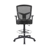 Mea Drafting Stool Chair | Adjustable Arms | Black Mesh | Chrome Footring BM340756