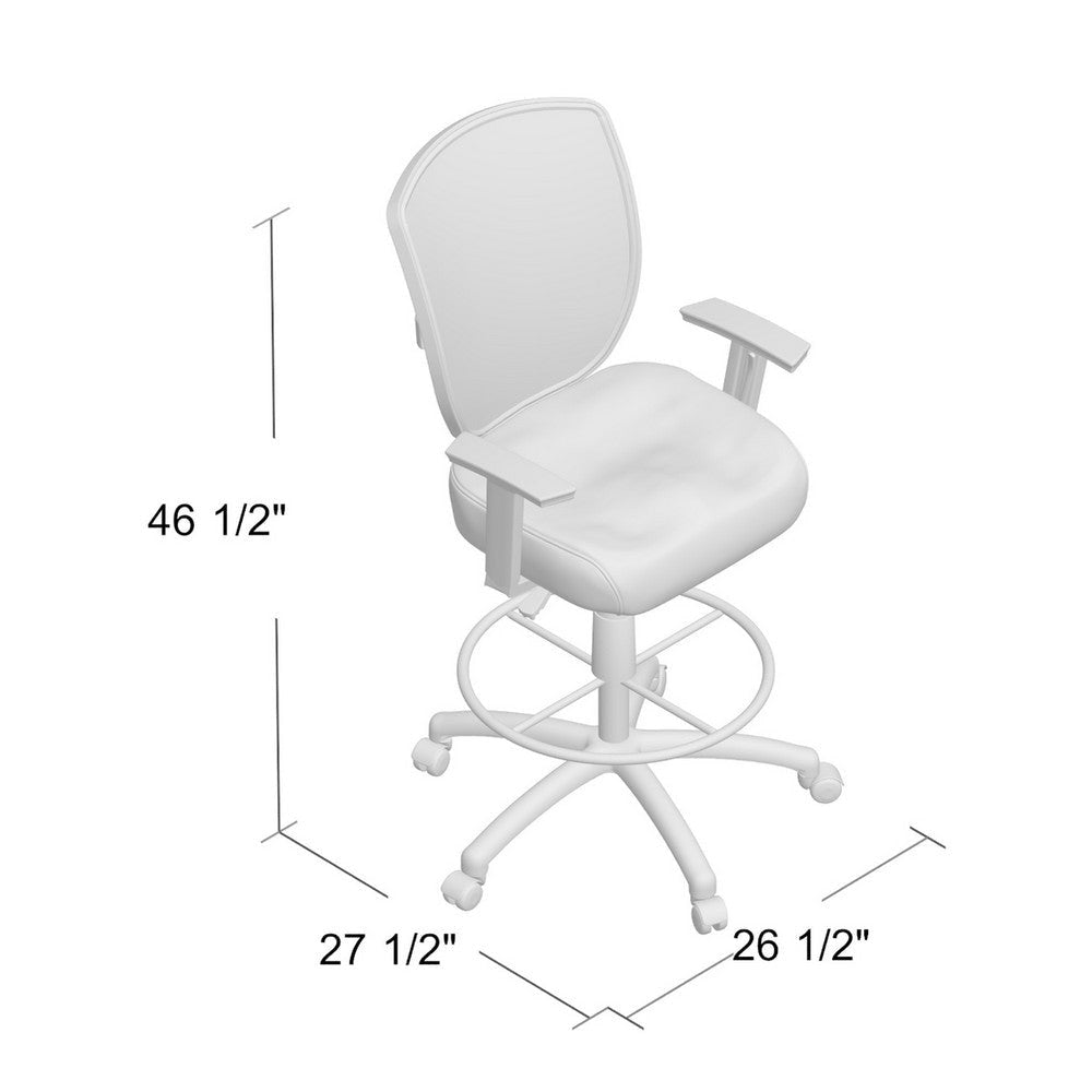 Mea Drafting Stool Chair | Adjustable Arms | Black Mesh | Chrome Footring BM340756