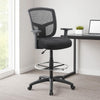 Mea Drafting Stool Chair | Adjustable Arms | Black Mesh | Chrome Footring BM340756