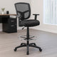 Mea Drafting Stool Chair | Adjustable Arms | Black Mesh | Chrome Footring BM340756