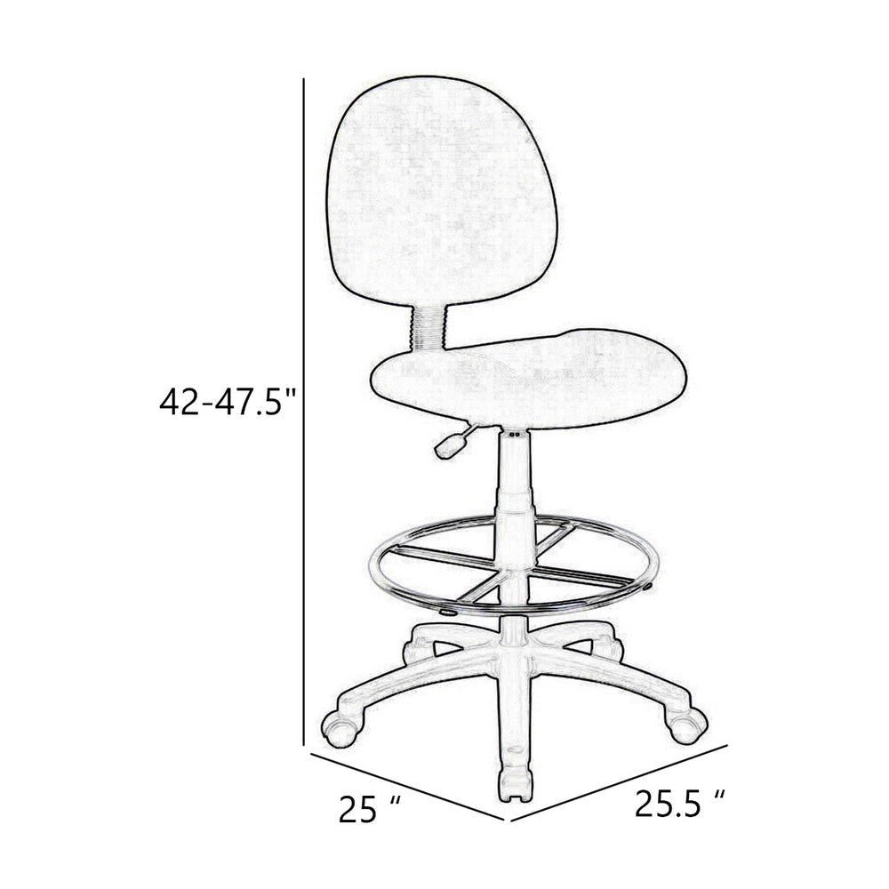 Jea Drafting Stool Chair | Blue Tweed | Contoured Back & Footring BM340757