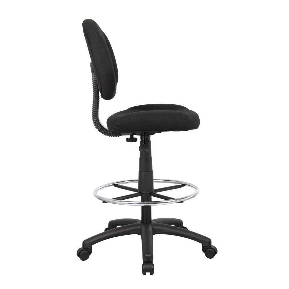 Jea Drafting Stool Chair | Black Tweed | Contoured Back & Footring BM340758