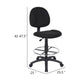 Jea Drafting Stool Chair | Black Tweed | Contoured Back & Footring BM340758