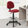 Jea Drafting Stool Chair | Burgundy Red Tweed | Contoured Back & Footring BM340759