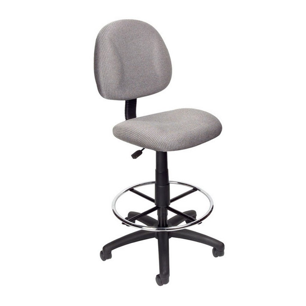 Jea Drafting Stool Chair | Gray Tweed | Contoured Back & Footring BM340760