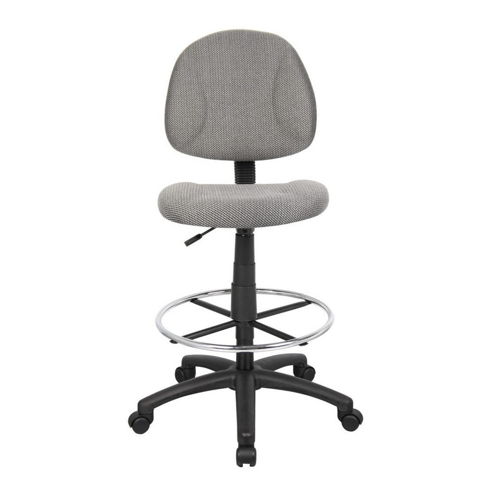 Jea Drafting Stool Chair | Gray Tweed | Contoured Back & Footring BM340760