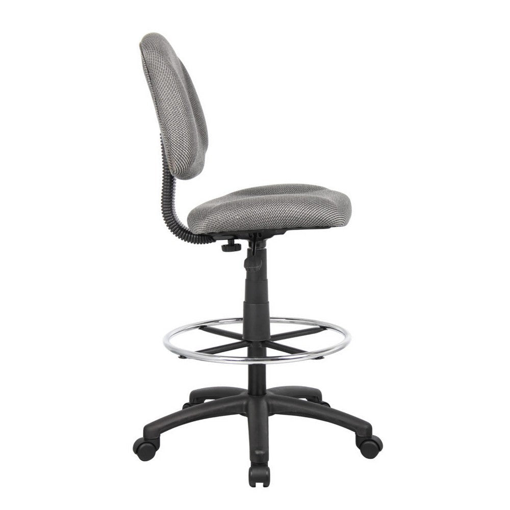 Jea Drafting Stool Chair | Gray Tweed | Contoured Back & Footring BM340760