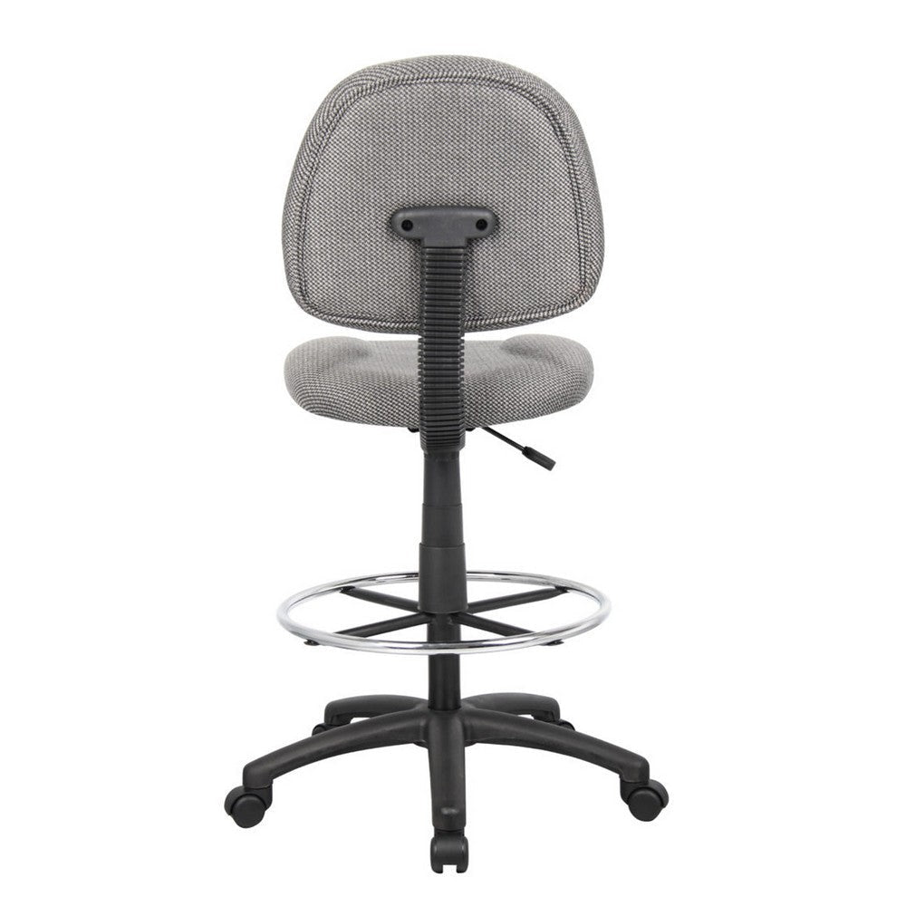 Jea Drafting Stool Chair | Gray Tweed | Contoured Back & Footring BM340760