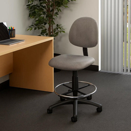 Jea Drafting Stool Chair | Gray Tweed | Contoured Back & Footring BM340760