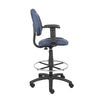 Jea Drafting Stool Chair | Adjustable Arms | Blue Tweed | Round Footring BM340761