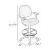 Jea Drafting Stool Chair | Adjustable Arms | Blue Tweed | Round Footring BM340761