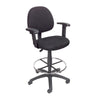 Jea Drafting Stool Chair | Adjustable Arms | Black Tweed | Round Footring BM340762