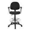 Jea Drafting Stool Chair | Adjustable Arms | Black Tweed | Round Footring BM340762
