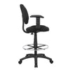 Jea Drafting Stool Chair | Adjustable Arms | Black Tweed | Round Footring BM340762