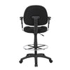 Jea Drafting Stool Chair | Adjustable Arms | Black Tweed | Round Footring BM340762
