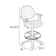 Jea Drafting Stool Chair | Adjustable Arms | Black Tweed | Round Footring BM340762