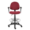 Jea Drafting Stool Chair | Adjustable | Burgundy Red Tweed | Round Footring BM340763