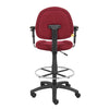 Jea Drafting Stool Chair | Adjustable | Burgundy Red Tweed | Round Footring BM340763