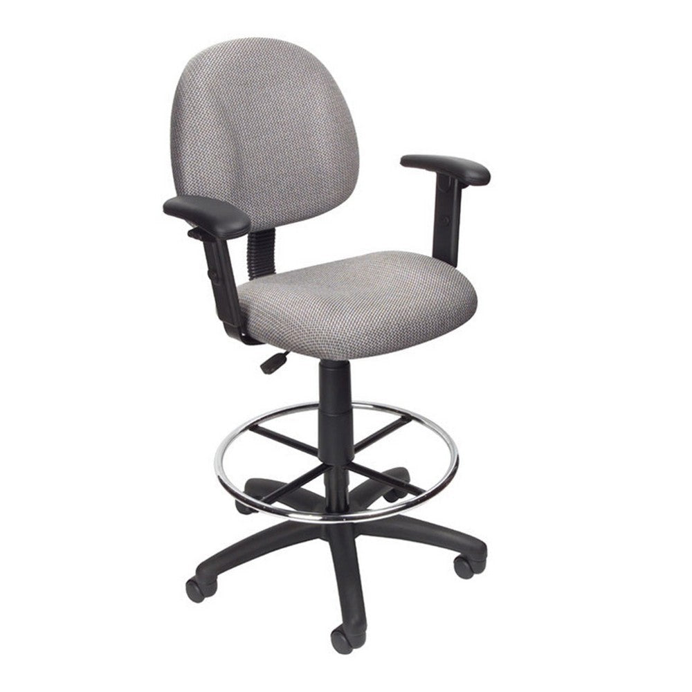 Jea Drafting Stool Chair | Adjustable | Gray Tweed | Round Footring BM340764
