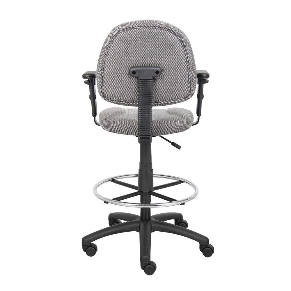 Jea Drafting Stool Chair | Adjustable | Gray Tweed | Round Footring BM340764