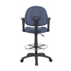 Jea Drafting Stool Chair | Loop Arms | Blue Tweed | Round Footring BM340765