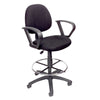 Jea Drafting Stool Chair | Loop Arms | Black Tweed | Round Footring BM340766